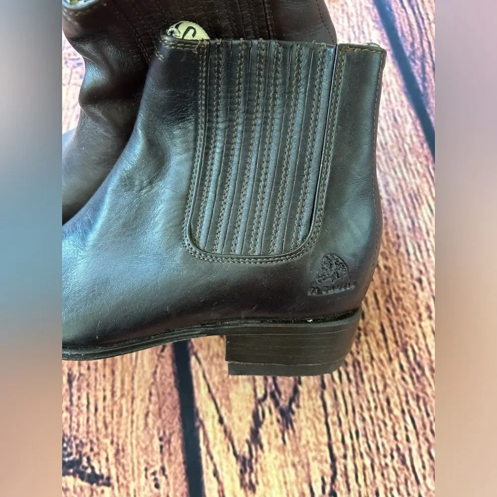 Kids Youth El Canelo Botas‎ Cowboy Ankle Boots Leather Color Brown Size 13